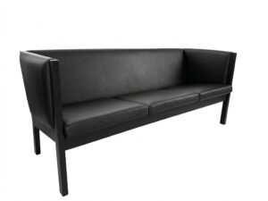 Hans j. Wegner GE 285 Sofa, sort malet bøg og Stolz læder.
