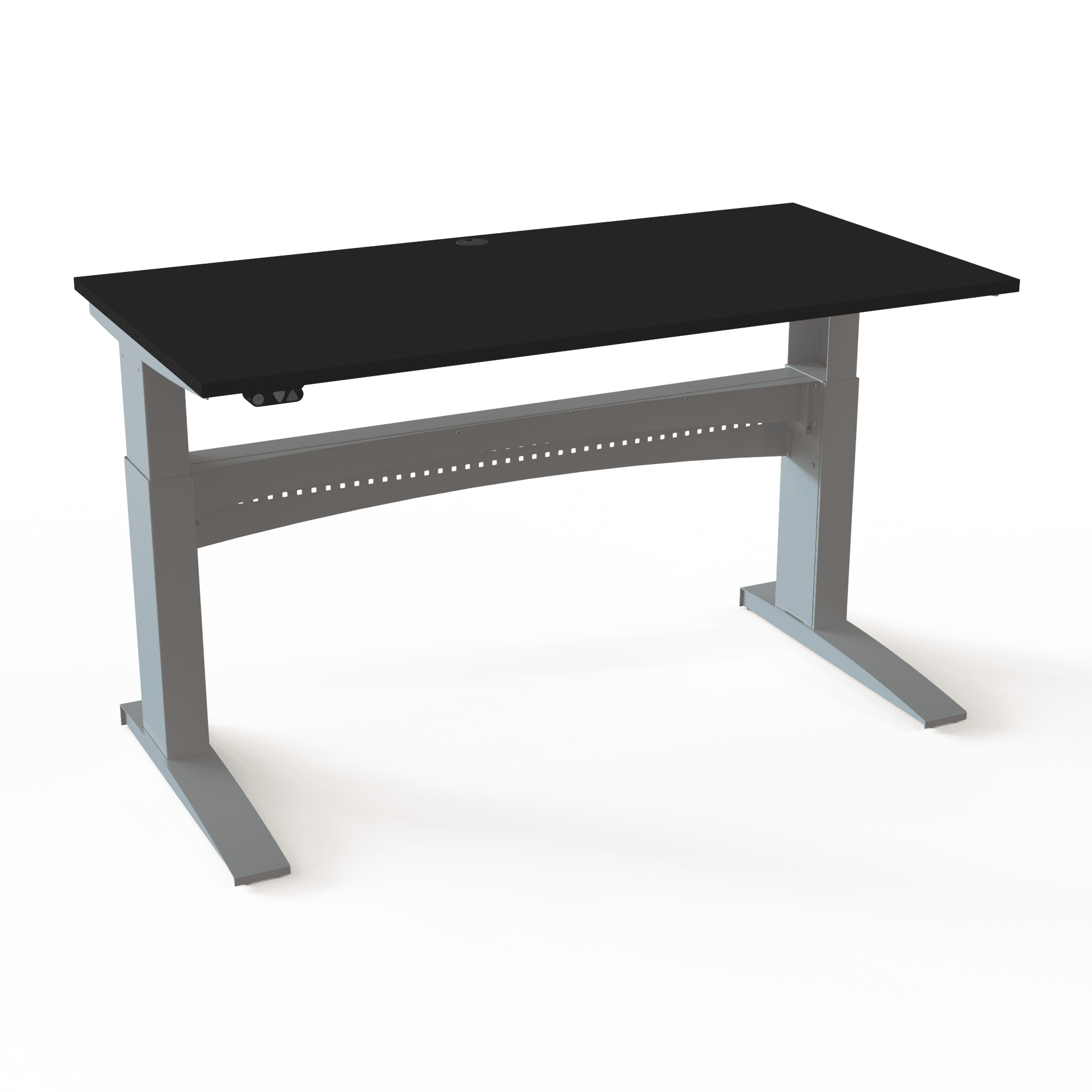 Hæve sænkebord 501-11, MDF - 160 x 80 cm Alu Stel/Sort Plade