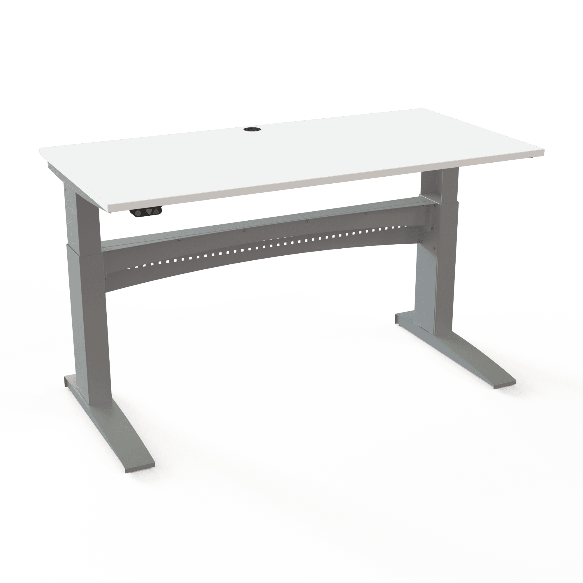 Hæve sænkebord 501-11, MDF - 160 x 80 cm Alu Stel/Hvid Plade