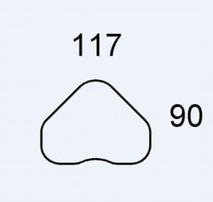 117 B Bordplade, bøg finer - Hjerteformet