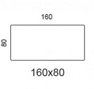 160-80S Bordplade, sort laminat - 160 x 80 cm