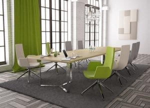PLANA Mødebord, laminat og metal - 240 x 120 H 75 cm