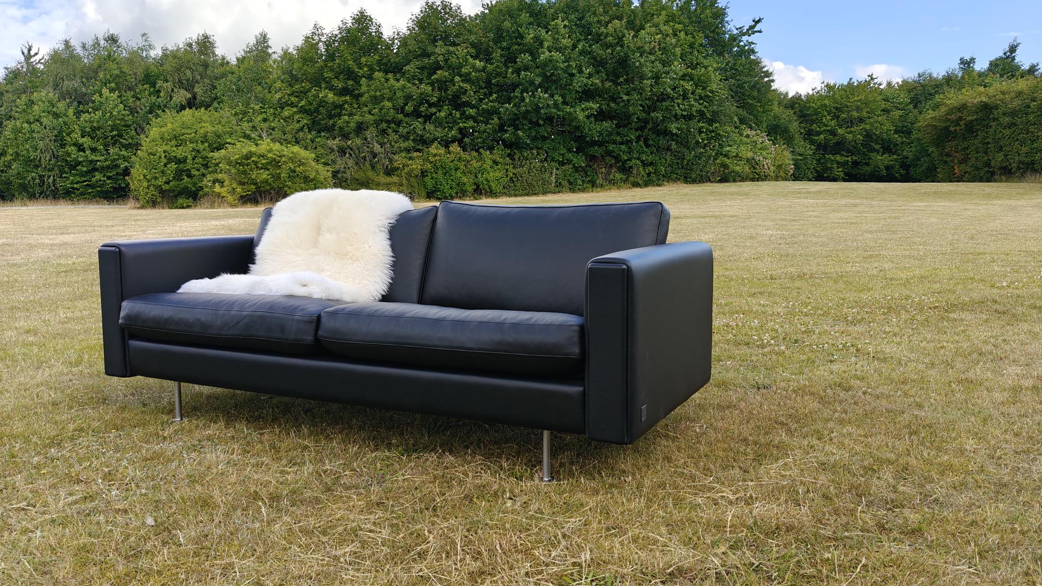 H.J. Wegner Century 2000 Sofa, sort læder - Billede 3