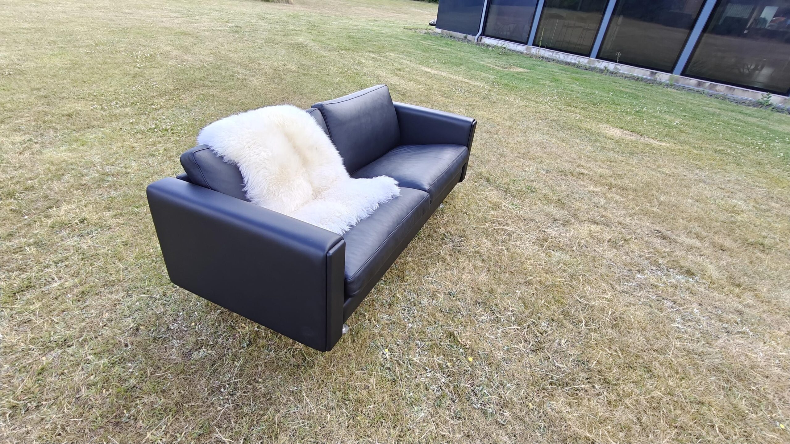 H.J. Wegner Century 2000 Sofa, sort læder - Billede 4