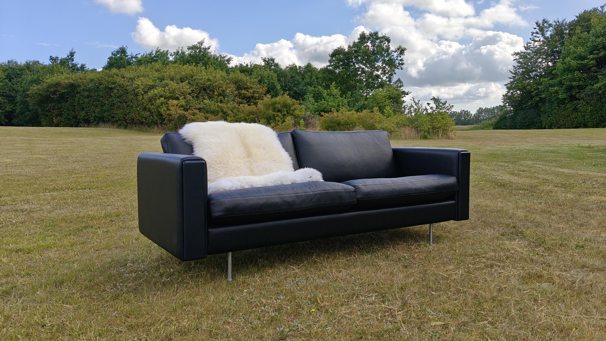 H.J. Wegner Century 2000 Sofa, sort læder