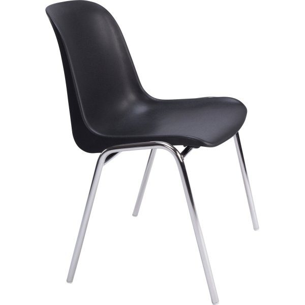 Lena Kantinestol, stabelbar - 79 x 52 x 55 cm Sort