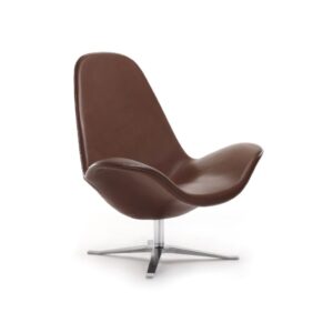 Concord Loungestol, læder - H92 x B95 x Sædehøjde 41 cm