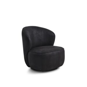 Theo Lounge stol, drejesokkel og fast polstring