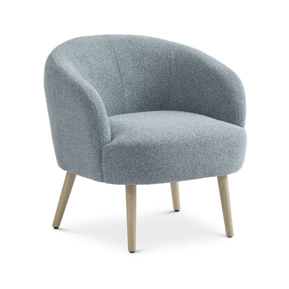 Conrad Loungestol, Vista stof Natural wood Egg blue