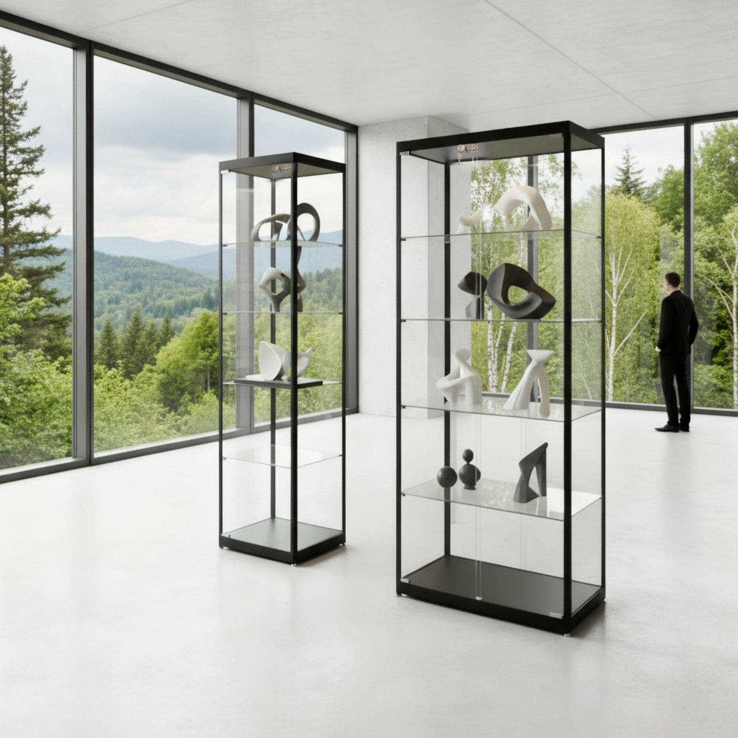 Diamond 8 Glasvitrine, låsbar - 40 x 80 x 180 cm - Billede 3