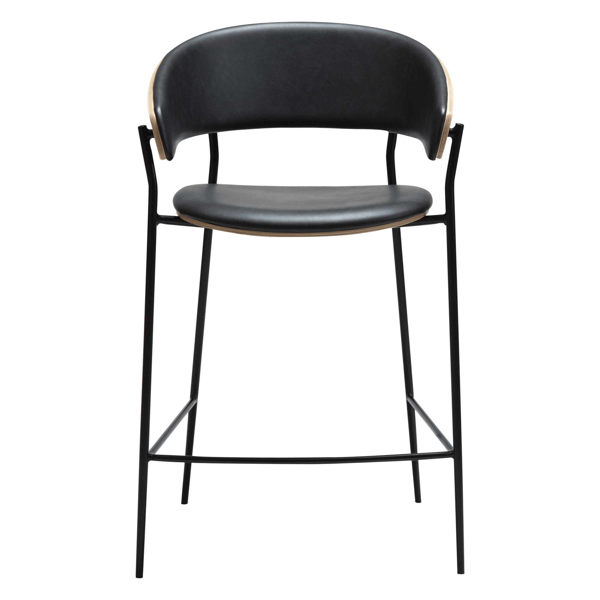 CRIB Counter Barstol, sort kunstlæder og egefinér - Billede 3