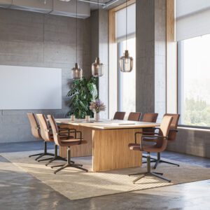 Elegance Mødebord, MDF med messingdetaljer - 260 x 100-125 cm