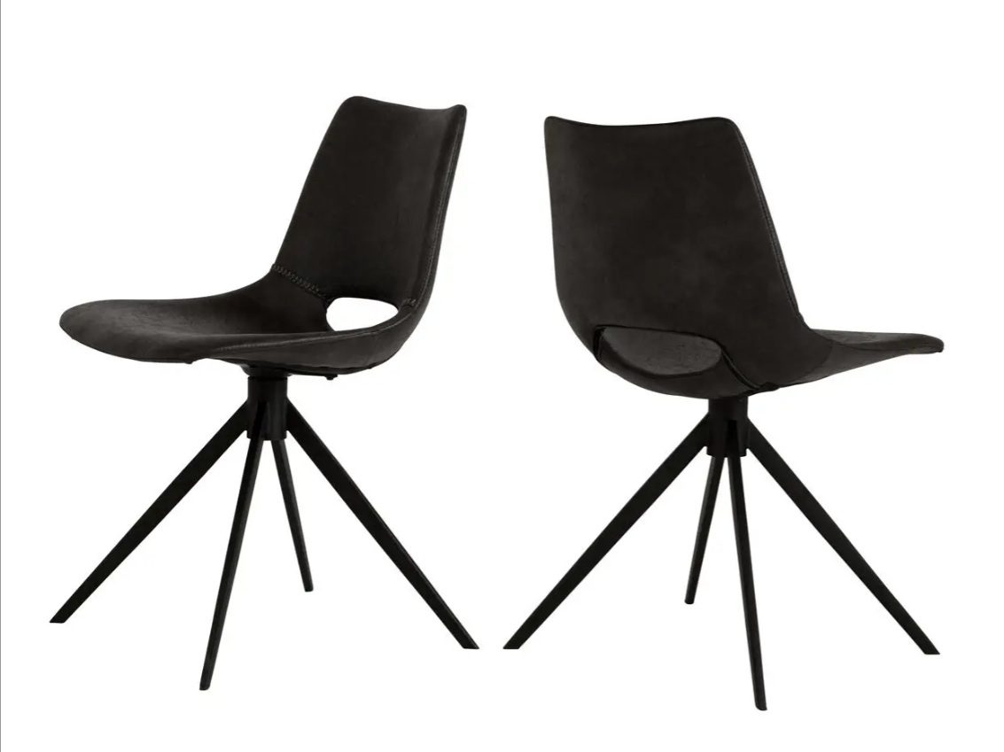 Cayman Spisestol, grey/black med 360° drejefunktion - Billede 2