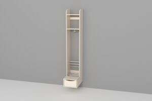 Troldegarderobe - 1 sektion med bænk og skuffe