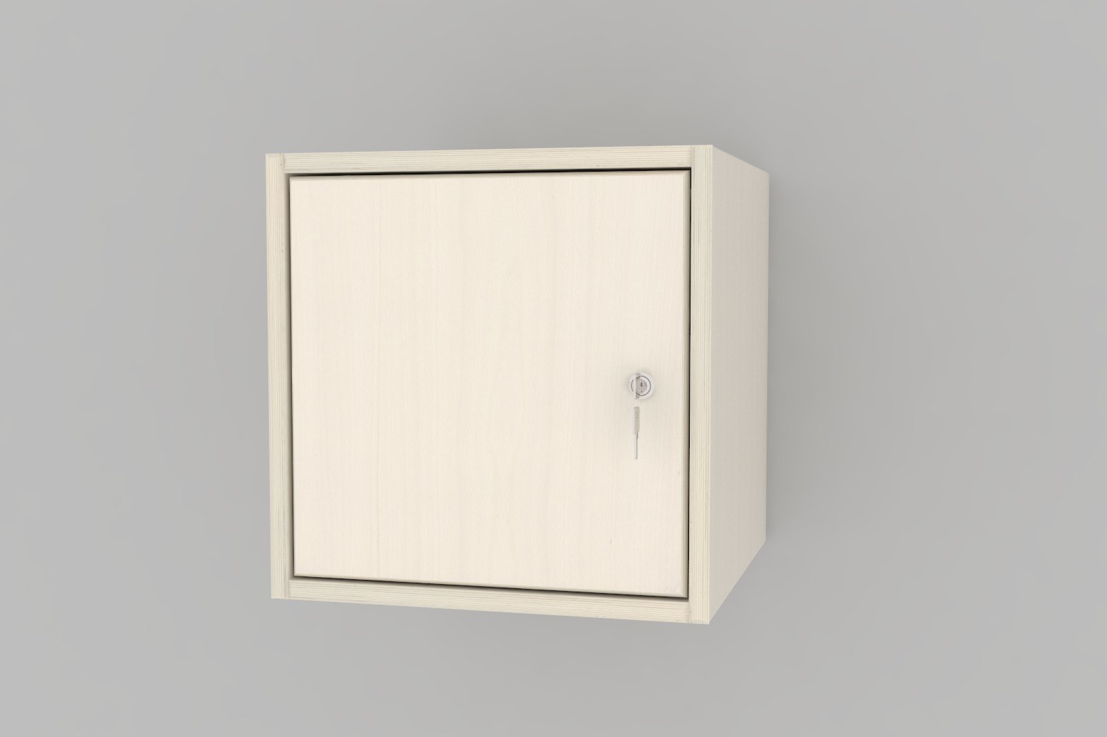 Stino personaleskab, hvidpigmenteret birkekrydsfiner - 410 x 410 x 410 mm - Jysk Møbelfabrik