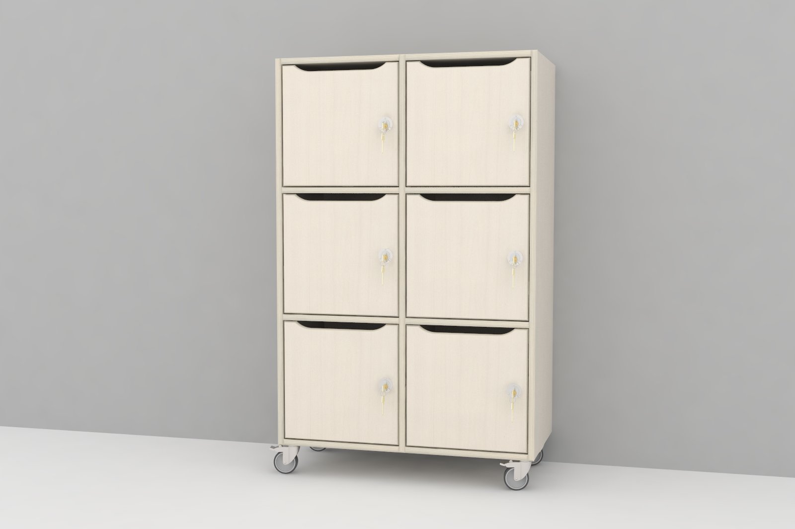Stino personaleskab, hvidpigmenteret birkekrydsfiner - 802 x 1194 x 410 mm - Jysk Møbelfabrik