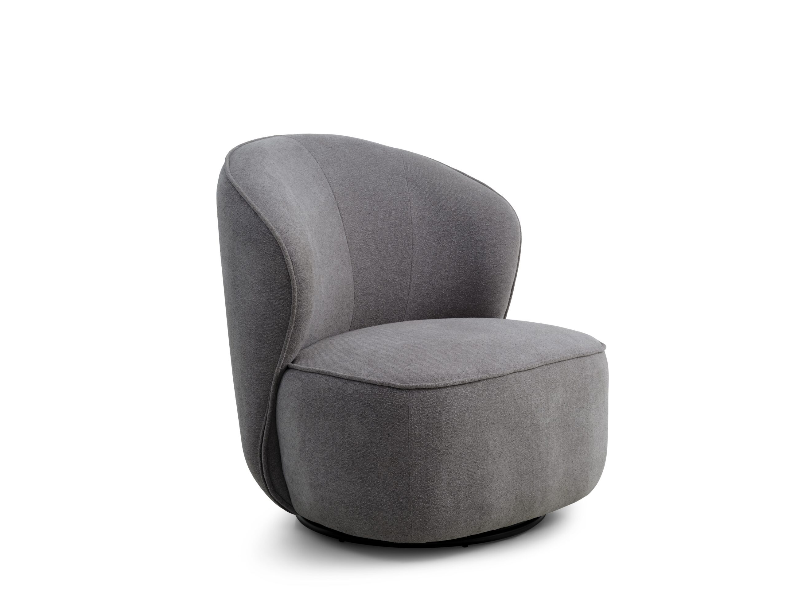 Theo Lounge stol, drejesokkel og fast polstring Grey Aurora