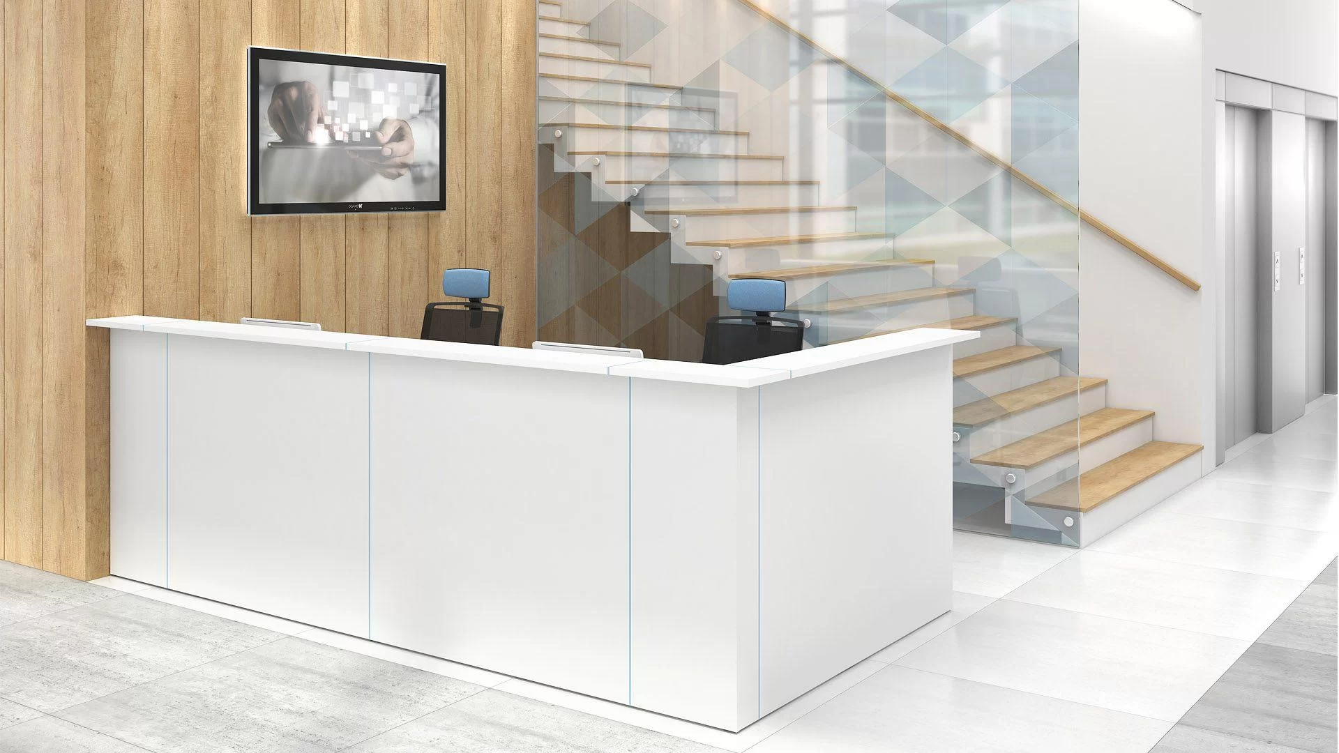 NOVA receptionsdisk, Melamin og plexiglas - Mange farvemuligheder. - Billede 5