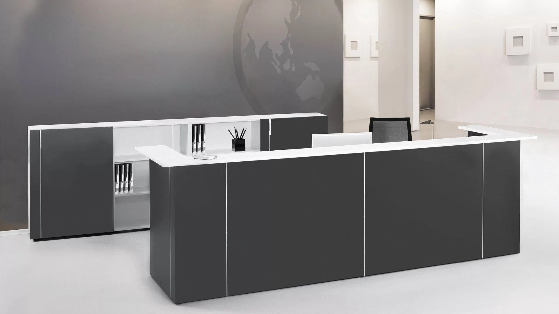 NOVA receptionsdisk, Melamin og plexiglas - Mange farvemuligheder. - Billede 7