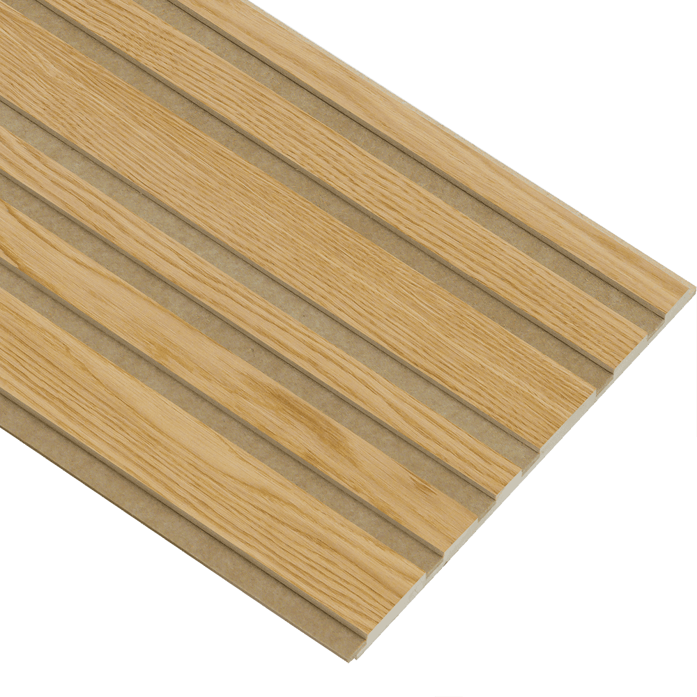 I-Wood Basic Mixed lamelpanel i egefinér 16 x 300 x 2400 mm Klar olie Sort Brun filt