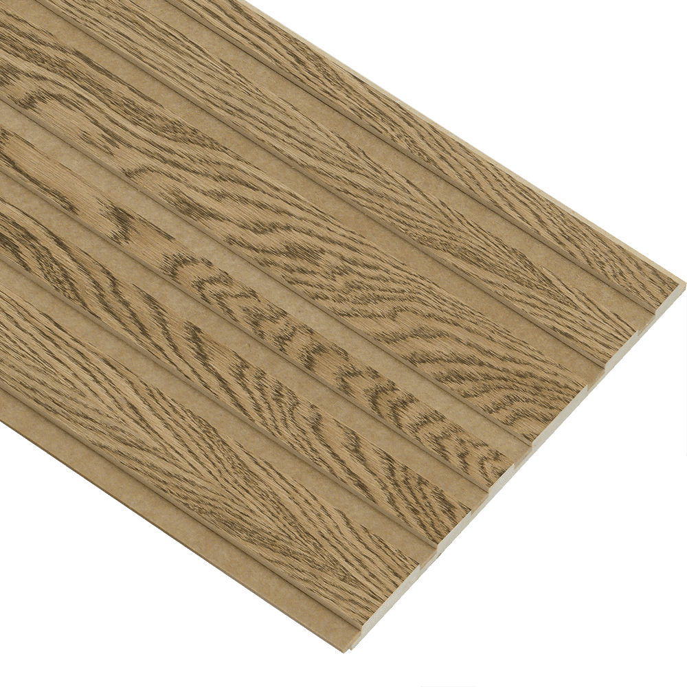 I-Wood Basic Mixed lamelpanel i egefinér 16 x 300 x 2400 mm Mørkebrun olie Lys Brun filt