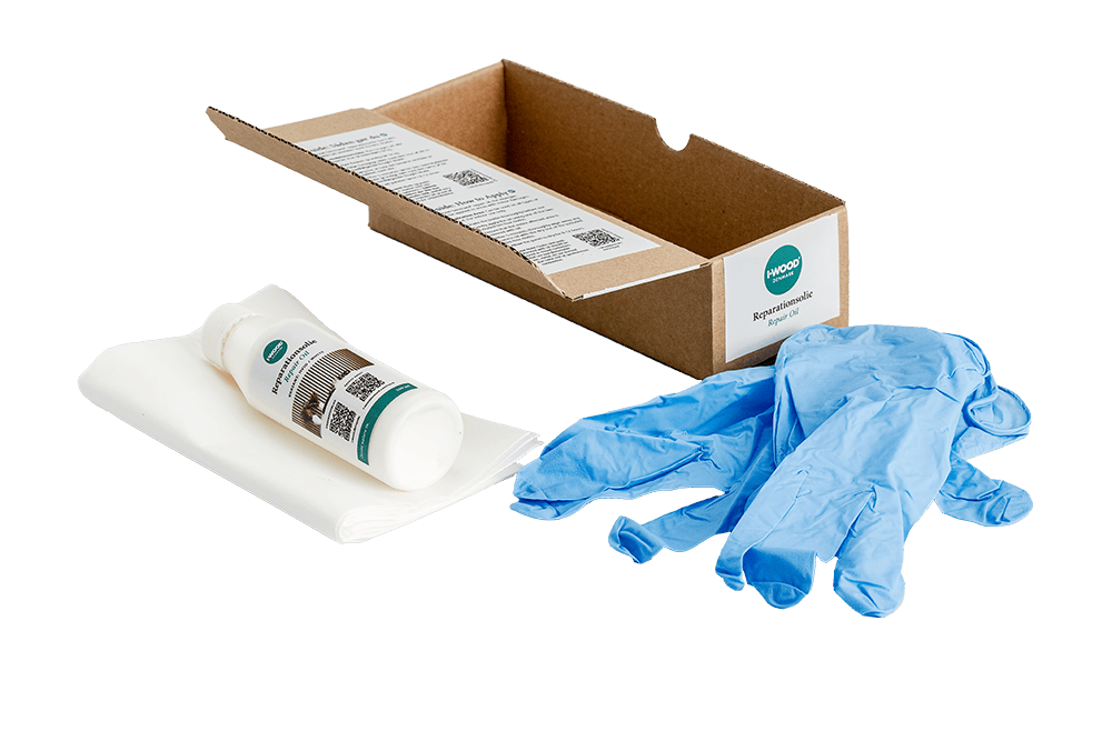 I-Wood Reparationsolie 100 ml. klar olie inkl. Handsker og Fnugfri klud - Billede 2