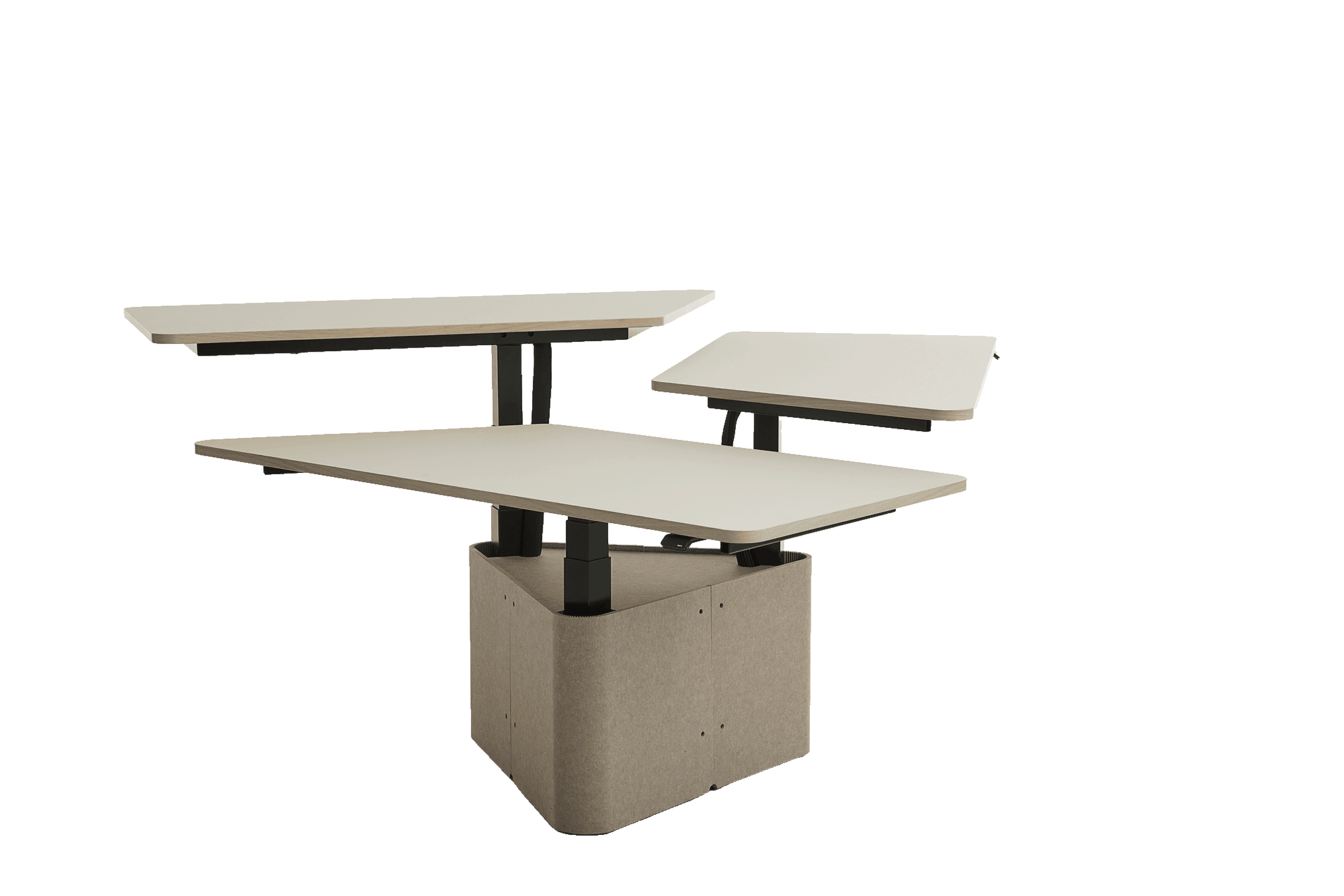 Hover Table Teambord – Hæve-sænkebord til 3 personer.