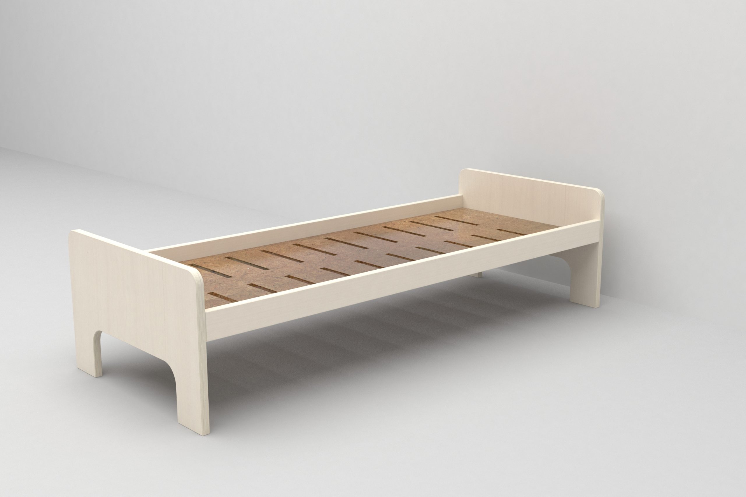Enkeltseng, inkl. MDF bund, ekskl. madras – H550xB860xL2160 , leveres usamlet